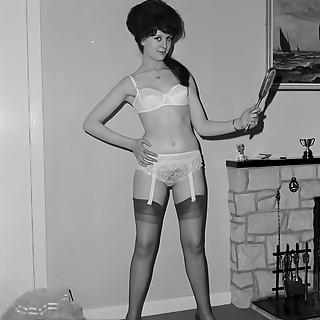 Beautiful Busty Girls in Nylons and Underwear on Vintage Photos of 1960s Fantastic Series of Retro F