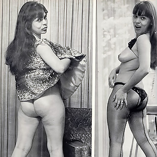 Naked Girls on Photos of 60s-70s Try to Arouse Our Lust with Their Beautiful Legs Hairy Pussies Boob