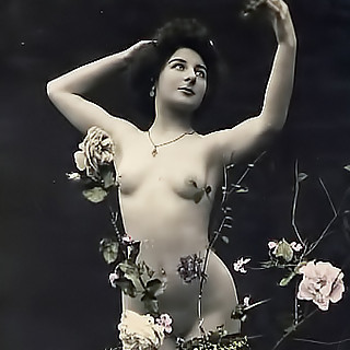 Very Rare Genuine Hand Colored Vintage Erotic Postcards of 1910's Featuring Nude Women Exposing Thei