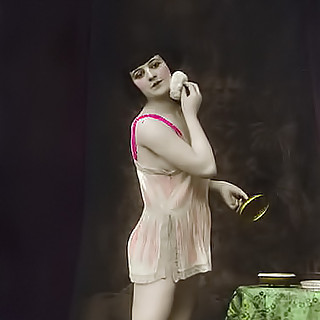 Very Rare Genuine Hand Colored Vintage Erotic Postcards of 1910's Featuring Nude Women Exposing Thei