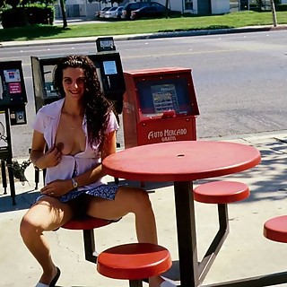 Curly Teen Has a Great Body and Legs She Loves Public Flashing When She Can Uncover Her Hairy Pussy 