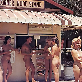 Vintage Naturism in America - Color Photos of 1950's Featuring Nude Tanned Hairy Women with Perky Ti