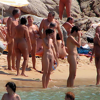 Two Old Nude Grannies Enjoy Being Naked at a Naturist Beach and They even Brought Their two Nude Gra