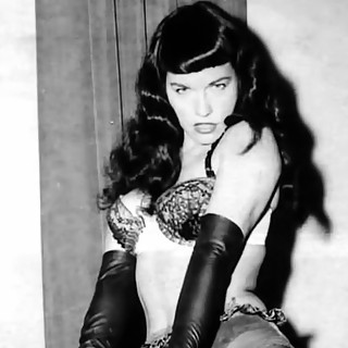 Bettie Page in Sexy 1950s Photo Session Completely Nude and in Sexy Vintage Underwear Gloves Stockin