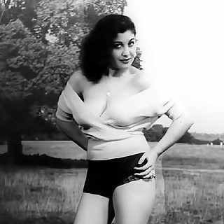 Busty Pinup Queen is Posing Naked on the Photos of 1960s Her Round Meaty Tits Make Men Want to Grab 