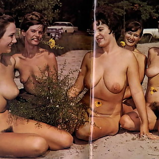 Naturist Photos of Now and then - Lots of Sexy Naked Girls are Shaved Now but They Had Hairy Pussies