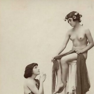 Antique Erotic Postcards With Retro Looking Naked Ladies