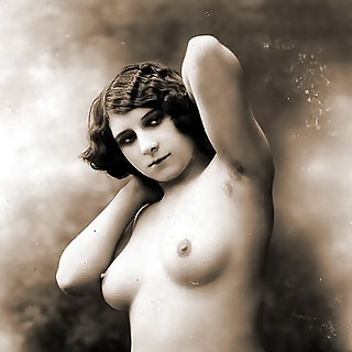 Exceptionally Rare French Photos of 1900's Nude Women with Hairy Pussies and Armpits Posing Naked an