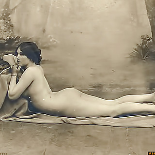 Hot Nude Teens in French Postcards Featuring Real Innocent Girls of 1920 Posing Naked in Vintage Por