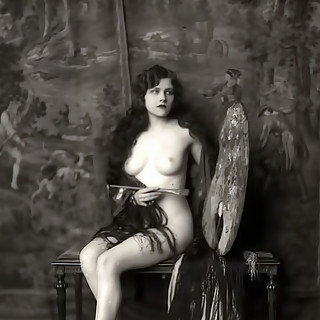 Exclusive vintage porn rarities of the 1900-1920s featuring full nude girls with hairy pussies and r